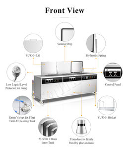 Foesttulker — nettoyeur ultrasonique industriel, 175L, 3 réservoirs, puissance <span class=keywords><strong>de</strong></span> bain, minuterie, réglable, volume <span class=keywords><strong>de</strong></span> la chaleur, Spray, <span class=keywords><strong>nettoyage</strong></span> <span class=keywords><strong>de</strong></span> carburateur DPF - Product Image 3