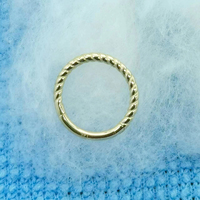 Vente en gros d'anneaux segmentés à charnière en or jaune massif 14 carats, torsadés, classiques, bijoux de piercing, cadeau pour enfants, fête