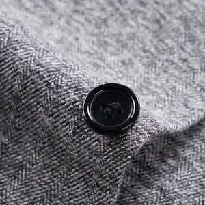 Otoño-Invierno Formal Negocios Esmoquin Boda Gris Lana Tweed Single Breasted Men Suite 3 Piezas - Product Image 3