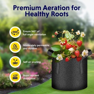 Fábrica 3 5 7 10 15 20 25 30 100 galones maceta no tejida bolsa de cultivo hidropónico macetas de tela jardín patata fieltro vivero bolsas de cultivo - Product Image 4