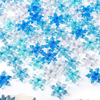 Ornements flocons de neige en acrylique, cristaux bleus, artisanat DIY, décoration de table, Noël