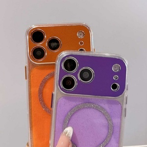 เคสโทรศัพท์มือถือแบบแม่เหล็กใสกันกระแทก รุ่นใหม่ล่าสุด วัสดุโลหะ ประดับกลิตเตอร์ สำหรับ iPhone 17 16 15 14 13 pro max  ฝาหลังแข็ง สำหรับผู้หญิง - Product Image 3