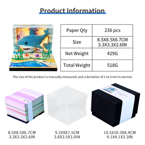 Sáng Tạo Tear Off Lưu Ý <span class=keywords><strong>Pad</strong></span> Bàn Văn Phòng Phẩm Trang Trí Bộ Sưu Tập Giấy Thủ Công Dễ Thương 3D Cá Mập <span class=keywords><strong>Memo</strong></span> <span class=keywords><strong>Pad</strong></span> Với Lịch Và LED Ánh Sáng - Product Image 6