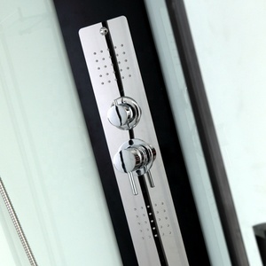 Kabin Mandi Kaca Temper Anti Panas dengan Pijat Uap Aluminium Hitam Mewah dari Cina di Kamar Mandi dengan Kursi - Product Image 3
