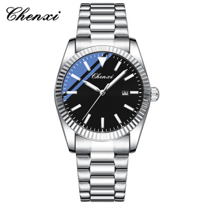 Montre de couple CHENXI 684, tendance mode, bracelet <span class=keywords><strong>en</strong></span> acier inoxydable, montre homme femme, calendrier, lumineuse, étanche, montre à quartz pour couple - Product Image 4