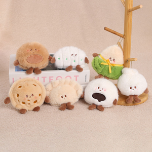 Llavero de peluche de la serie de alimentos al por mayor, amuleto para bolso del Festival del Bote del Dragón, juguete suave de lindo dumpling y rollo de flores para niños - Product Image 2
