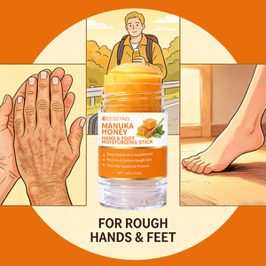 Baume réparateur pour les talons gercés, hydratation intense de haute qualité, adoucit la peau rugueuse, crème hydratante pour les mains et les pieds au miel de Manuka, stick - Product Image 3
