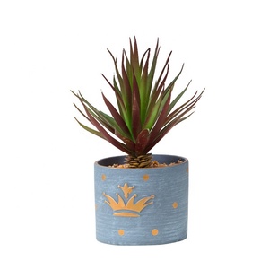 Amazon Venta caliente artificial plantas suculentas para el hogar mesa de Oficina Decoración barco forma <span class=keywords><strong>bonsai</strong></span> - Product Image 1
