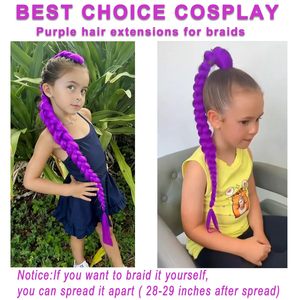 Perruque synthétique Lumi Purple Braid Ponytail de 24 pouces, facile à porter pour le cosplay et l'usage quotidien - Product Image 2