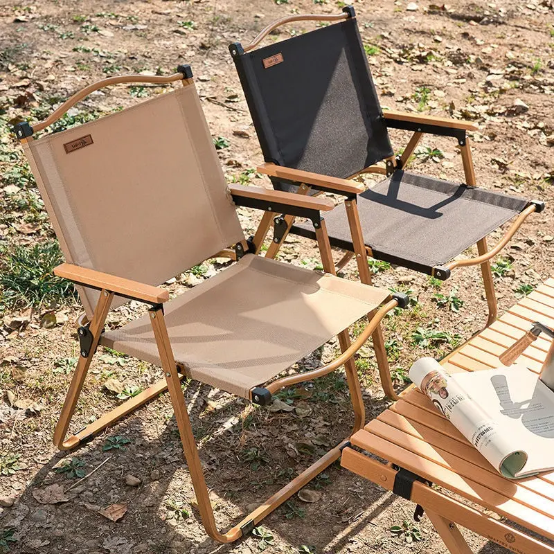 2022 cheap outdoor furniture kermit chair Wood portable easy carry folding camping chair