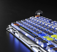 Clavier mécanique sans fil pour jeux GravaStar Mercury K1 Pro 75% - Argent interstellaire pour FPS