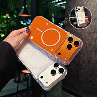 Coque de téléphone portable populaire en TPU acrylique à absorption magnétique, design épuré, antichute pour iPhone 18 17 16 15 14 13 12 11 Pro Max