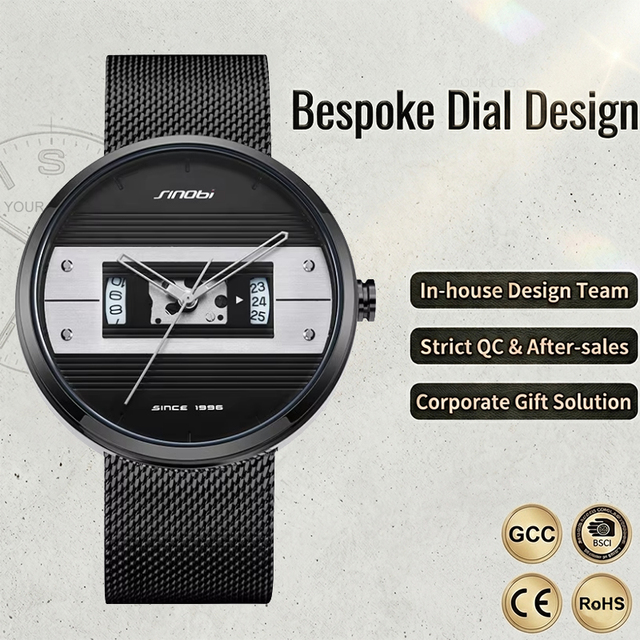 SINOBI Custom Watch Design S9825G New Milano Reloj Para Hombre Japan Movement Wrist Reloj Male Analog Watch