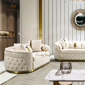 Meubles de salon, ensemble de canapés en cuir moderne, canapé de luxe moderne, canapé contemporain <span class=keywords><strong>Gary</strong></span>, canapé avec structure en métal - Product Image 4
