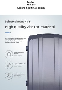 Valises de luxe à roulettes de 20 pouces en PC+ABS, 4 roulettes pivotantes, bagages à main pour les voyages quotidiens et les vacances - Vente en gros - Product Image 3