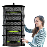 Séchoir en maille de nylon multicolore 60cm de diamètre 8 couches Filet de séchage pour plantes suspendues de jardin Filet de séchage intérieur