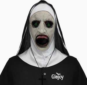 Maschera da Suora con Bocca Aperta, Costume Horror, Copricapo da Film per Feste <span class=keywords><strong>di</strong></span> Halloween - Product Image 3
