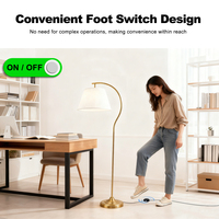 Lampe sur pied demi-lune moderne à LED de luxe nordique pour salon, chambre à coucher, interrupteur au pied noir