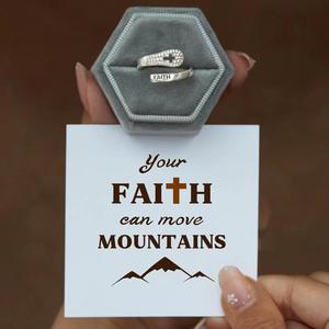 925 Sterling Silver Wedding <b>Ring</b> Simple Cross Design <b>Crystal</b> Faith Adjustable <b>Rings</b> Jewelry for Girls - Product Image 6