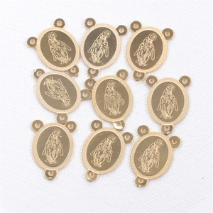 Piezas de Rosario Colgante de acero inoxidable Colgante religioso Medallas DE LA Virgen María de metal para la fabricación de collares - Product Image 6