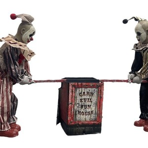 Decoración de casa embrujada de terror de Halloween, accesorio de payaso balancín de estilo americano aterrador con sensor IR, iluminación automática y efectos de sonido - Product Image 4
