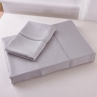 Lot de 3 draps plats en fibre de bambou naturelle, 300 fils, tissés, unis, rafraîchissants, respirants, écologiques pour usage domestique