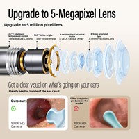 Nettoyeur d'oreilles visuel sans fil rechargeable étanche Kensoya de haute qualité, outil 5-en-1 avec moniteur de batterie intégré et caméra 50MP, modèle V20