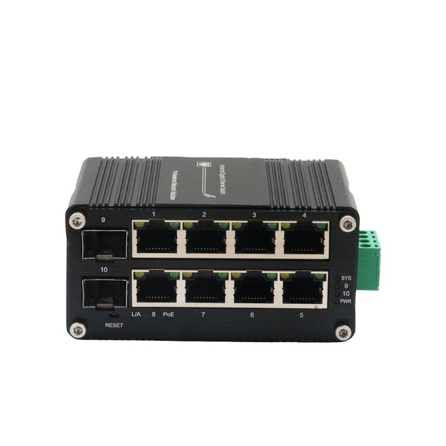 Industrial 8 Port Gigabit Managed Ethernet Switch with 2x1.25G SFP Uplink VLAN QoS SNMP for Industrial Communication Networks
