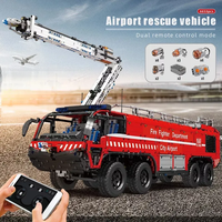 Camion de Secours et de Pompiers d'Aéroport Télécommandé APP RC 19004, Blocs de Construction, Jouet de Construction, 6653 Pièces, Échelle 1:8, Plastique ABS, Urgence