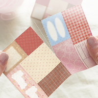 50 pièces par paquet de notes autocollantes, série Candy Magic House, papier à motifs minimalistes à carreaux pour la décoration de bullet journal