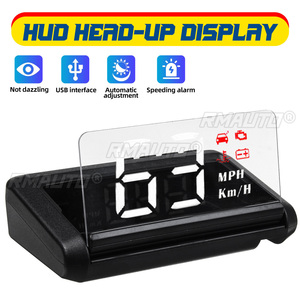 C100 OBD2 HUD จอแสดงผลบนกระจกหน้ารถ มาตรวัดความเร็วรถยนต์ การใช้น้ำมันเชื้อเพลิง EOBD โปรเจคเตอร์ คอมพิวเตอร์ติดรถยนต์ อุปกรณ์เสริมรถยนต์ - Product Image 1
