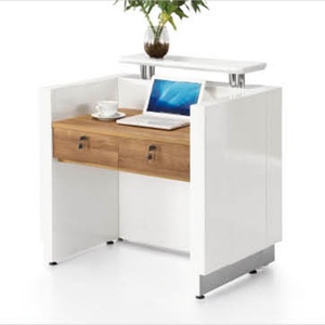China Supply White Modern Wooden Reception <b>Desks</b> Counter Office Hotel Spa Beauty Salon Reception <b>Desk</b> Front - Product Image 3