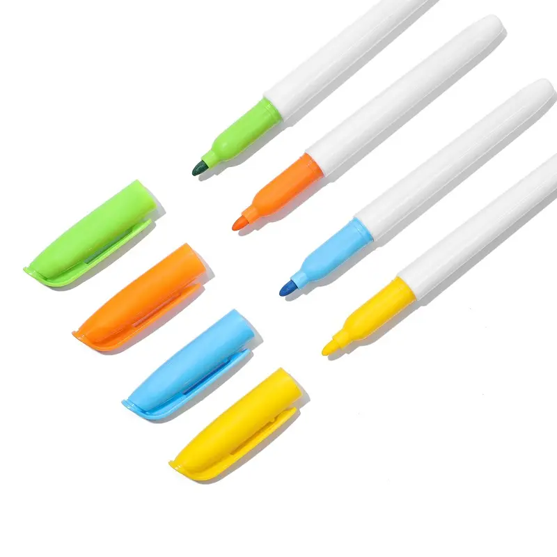नि: शुल्क नमूने 12-रंग दौर-सिर व्यामार्जनीय व्हाइटबोर्ड कलम बच्चों व्यामार्जनीय रंग भित्तिचित्र कलम शिक्षण कार्यालय कलम