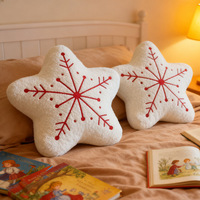 Jouets en peluche flocon de neige de Noël personnalisés, coussins d'arbre de Noël OEM, coussins étoiles, décorations de canapé et supports lombaires pour la maison