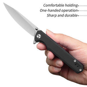 سكين D2 نصل قابل للطي من الفولاذ المقاوم للصدأ بمقبض G10 OEM قابل للتخصيص للبقاء على قيد الحياة في الهواء الطلق - Product Image 4