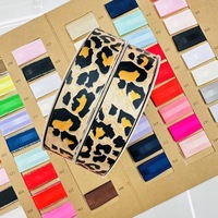 25MM pita Grosgrain Satin bordir bunga & motif ular macan tutul DIY pita hadiah pembungkus & Aksesori garmen