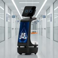 Robot d'accueil intelligent 2026 en promotion, écran tactile 18,5 pouces, navigation LDS SLAM, reconnaissance faciale, contrôlé par application, charge automatique, autonomie 8h
