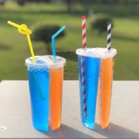 Transparante 2-delige plastic split cup, wegwerpbaar, voor twee personen, geschikt voor sap, koude dranken, matcha, bubble tea, melkthee, hartvormig