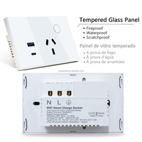 Tuya enchufes de pared inteligentes hogar Universal estándar Wifi Zigbee vidrio templado táctil USB tipo C 16A enchufe de mesa para decoración del hogar