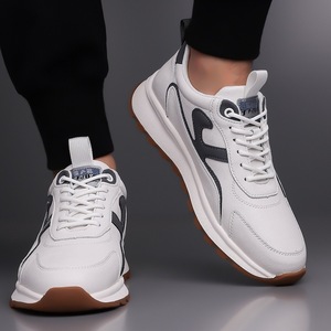 <b>Men's</b> Running Shoes Leather Breathable Low <b>Heel</b> Solid Color Front Laces 5559 - Product Image 3