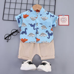 Ensemble de shorts pour bébés et garçons de 1 à 4 ans, vêtements pour enfants, chemise boutonnée, shorts, vêtements pour enfants - Product Image 4