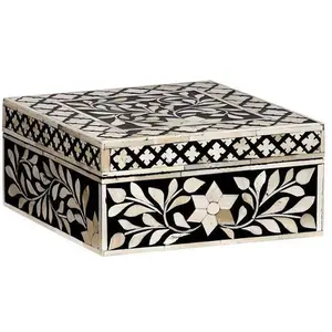Императорская красота квадратная коробка с инкрустацией костей