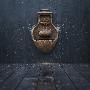 Fuente de Agua Decorativa de Pared Estilo Boho - Diseño Rústico de Jarrón de Cerámica con Cascada <span class=keywords><strong>para</strong></span> Ambientes Relajantes en Interiores/Exteriores - Product Image 2