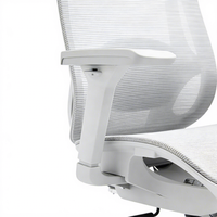 Chaise de bureau exécutive ergonomique moderne entièrement rembourrée en tissu maillé, pivotante à 360°, réglable en hauteur, avec repose-pieds