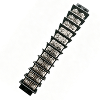 Connecteur de bornier à vis pour montage sur panneau, pas de 11,00 mm, KT2-11, 300 V, 30 A, traversant, nickelé, pour armoire de commande