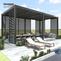 Jardin extérieur coulissant fixe à deux volets persiennes panneau de toit étanche pare-soleil clôture persiennes lames aluminium bioclimatique Pergola