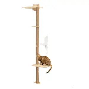 猫树墙安装高抓杆室内猫攀爬塔活动木猫墙家具