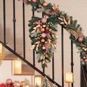 Factory Professional Custom 45cm Artificial Christmas Hanging Decoration Teardrop Swag with Pinecone <b>Red</b> Berries <b>Ornament</b> - Product Image 2