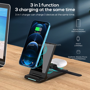 Support Pliant Pliable 3 En 1 Adaptateur Inductif Tout En 1 Station 15W Charge Rapide Support Mobile Téléphone Adaptateur De Charge Sans Fil - Product Image 5