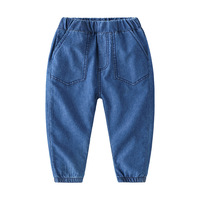 2025 été Style décontracté mi-taille jean doucement traité Denim pantalon pour petits garçons moyens avec ceinture en caoutchouc confortable